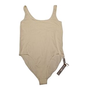 New! Skims ESSENTIAL SCOOP NECK BODYSUIT Top Shirt Marble White Large Xlarge